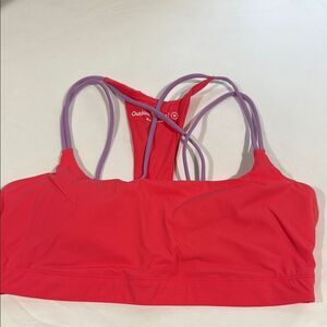 Outdoor Voices fruit punch Sports Bra with Strappy Design